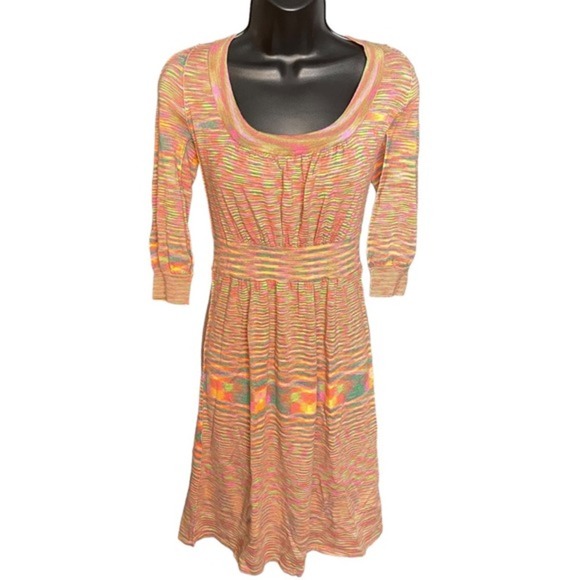 Anthropologie Stacia Colorful Bamboo Knit Dress Sz S - Picture 1 of 8